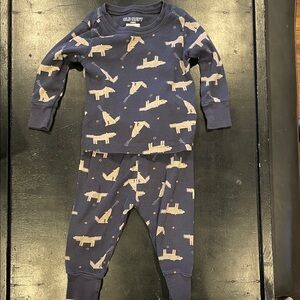Old Navy Kids Navy Blue Wolf Pajama Set